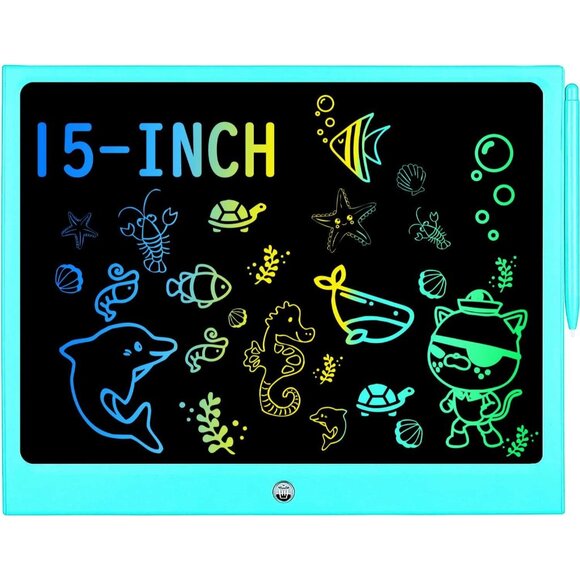 LCD Writing Tablet for Kids, 15 Inch Colorful Electronic Doodle Board for Kids A - Picture 1 of 7